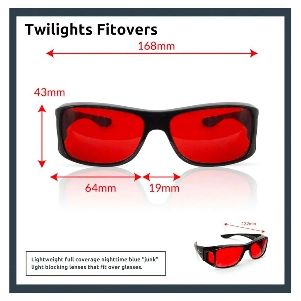 TrueDark Twilights Fitover Glasses Unisex OS Black NWT Blue Light Blocking Sleep